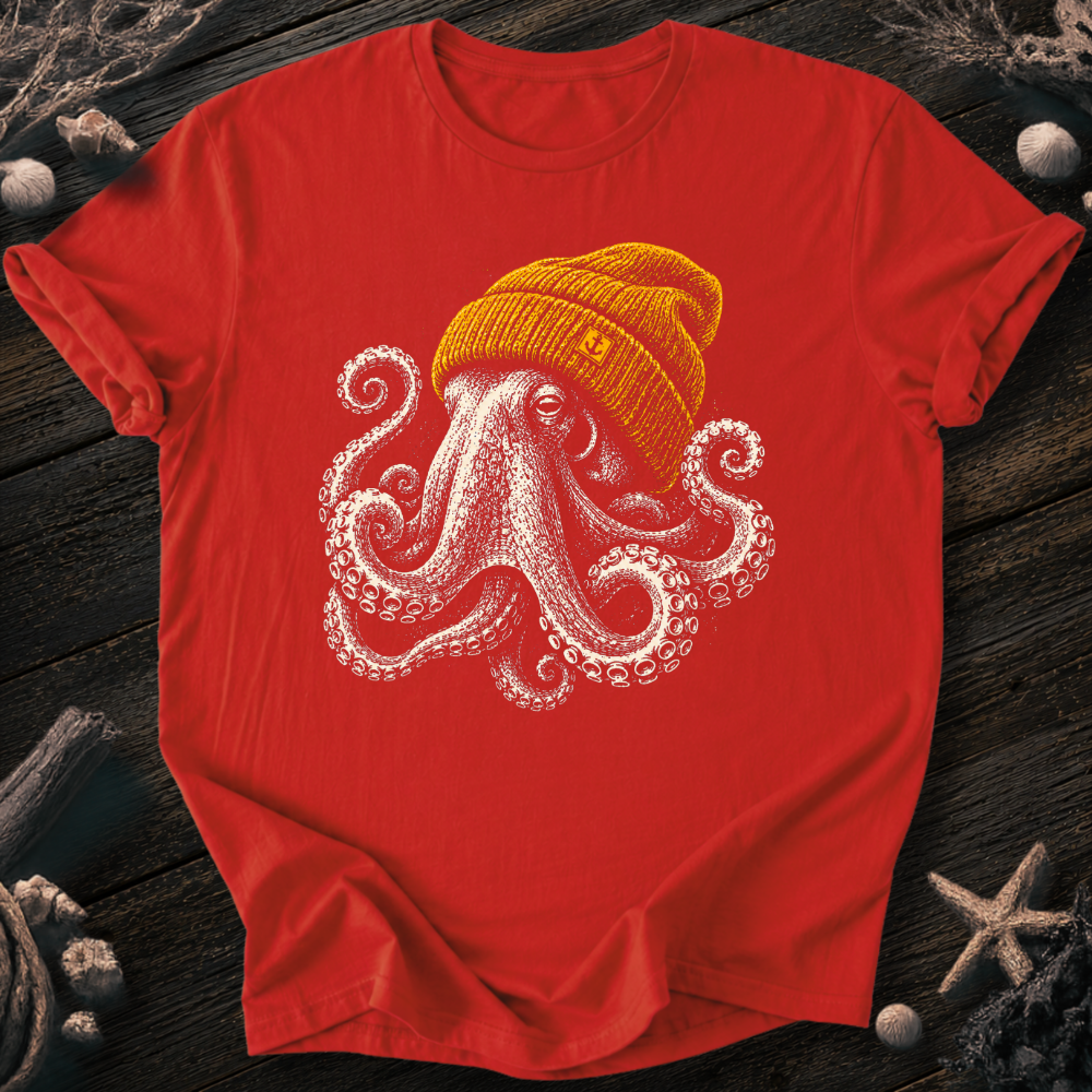 Octopus With Beanie T-Shirt