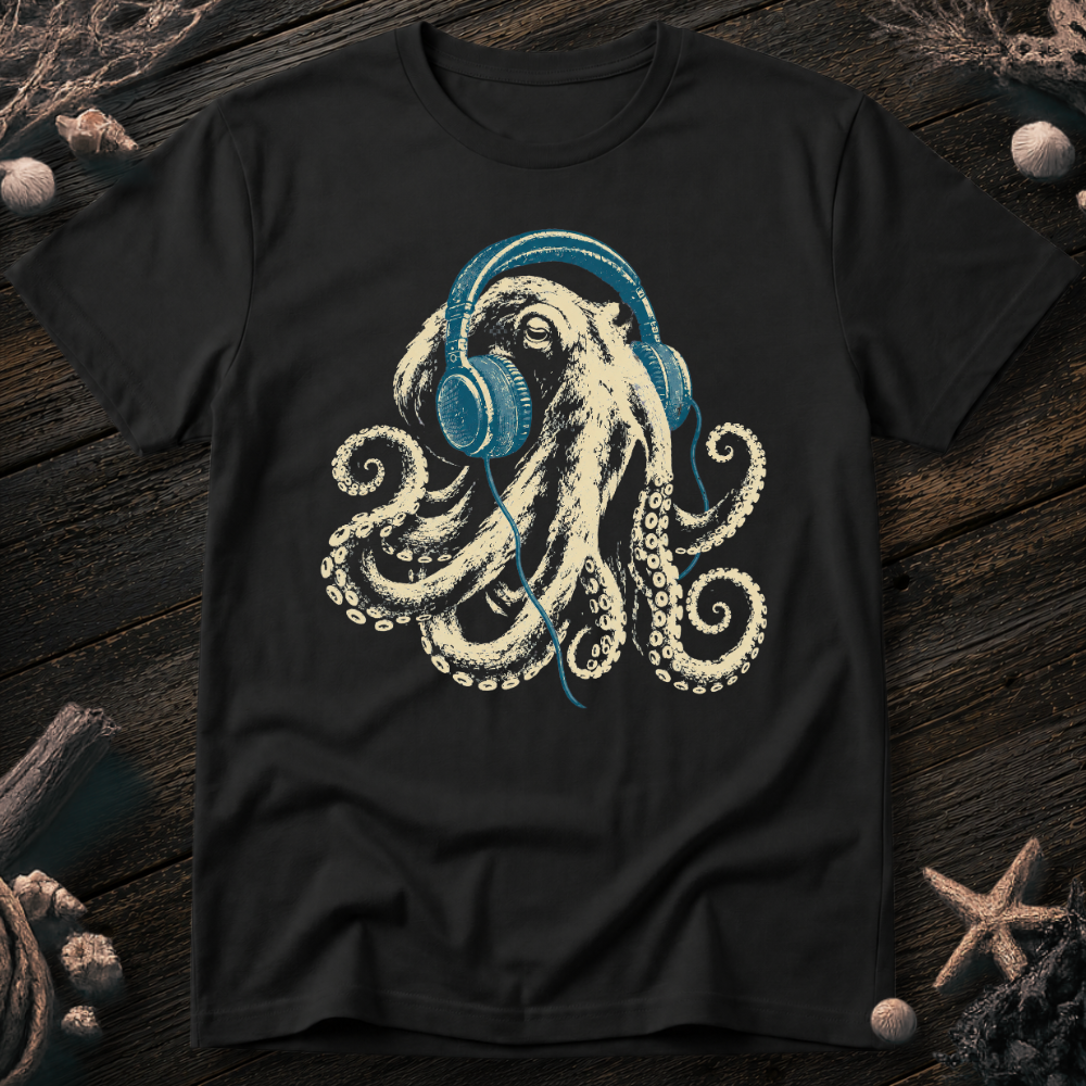 Octopus with Headphones T-Shirt
