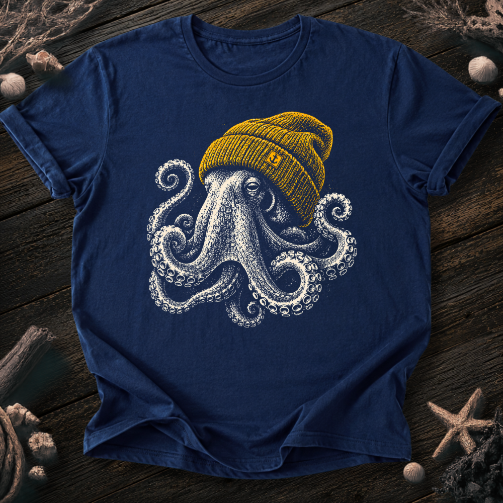 Octopus With Beanie T-Shirt