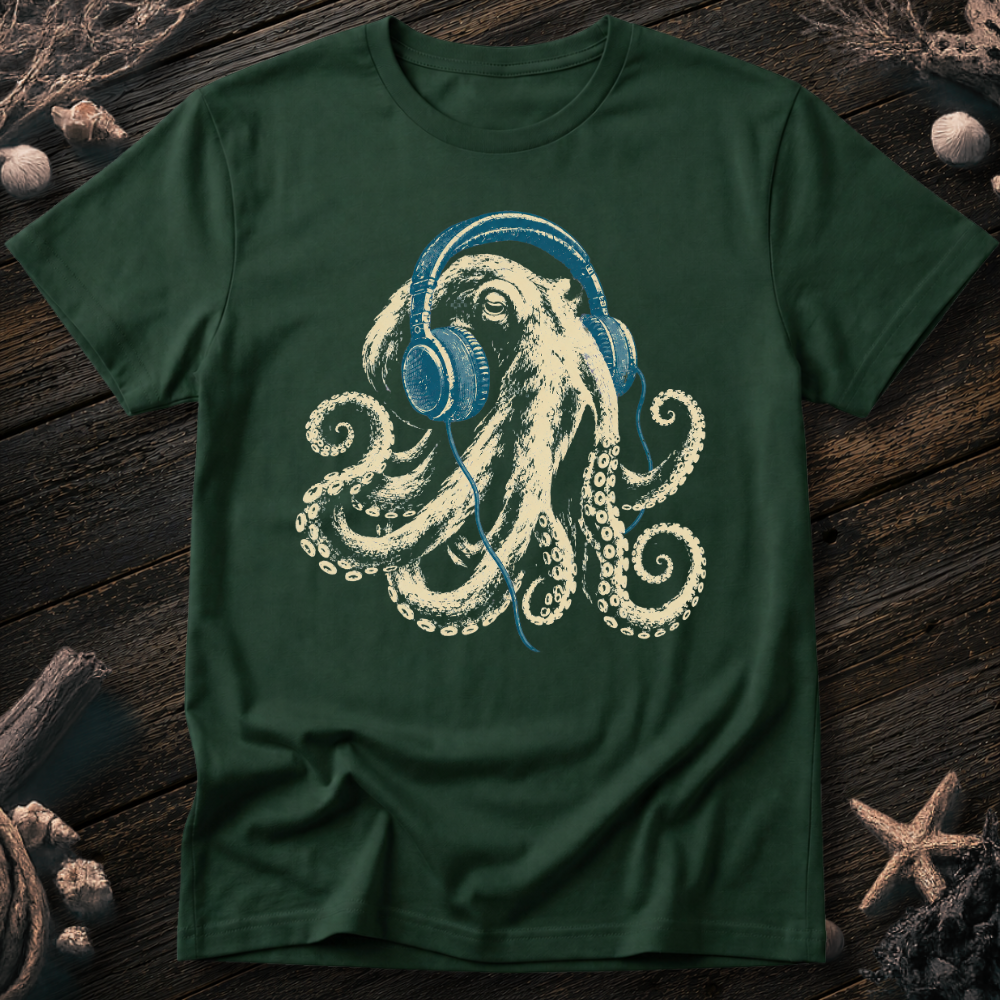 Octopus with Headphones T-Shirt