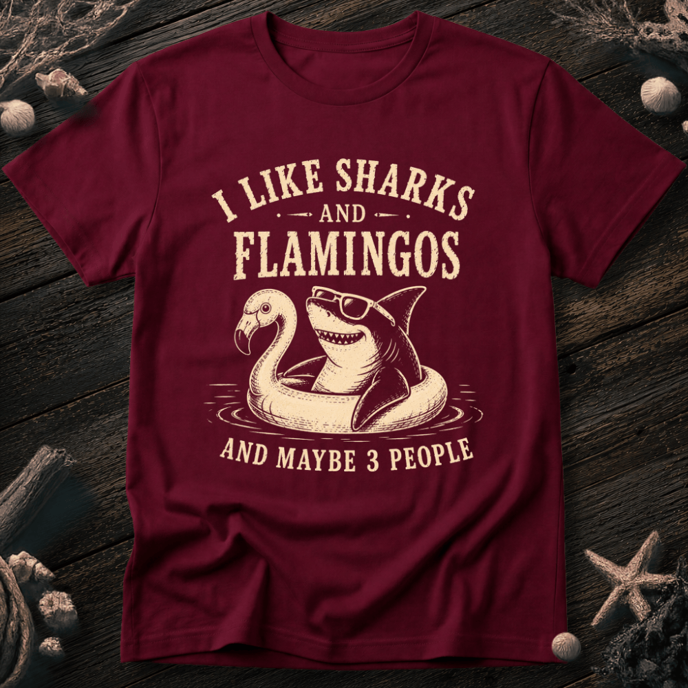 I Like Sharks and Flamingos T-Shirt