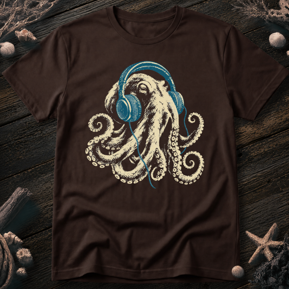 Octopus with Headphones T-Shirt