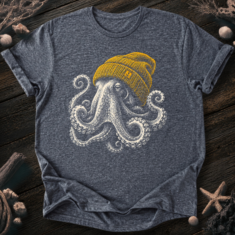 Octopus With Beanie T-Shirt
