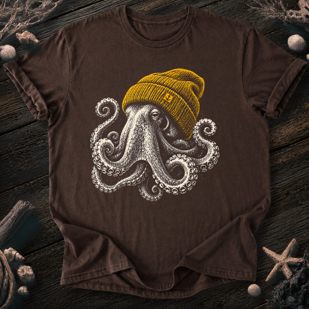 Octopus With Beanie T-Shirt