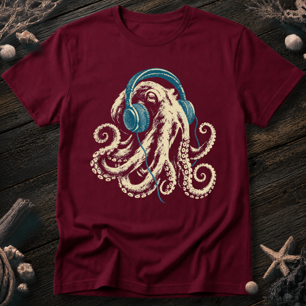 Octopus with Headphones T-Shirt