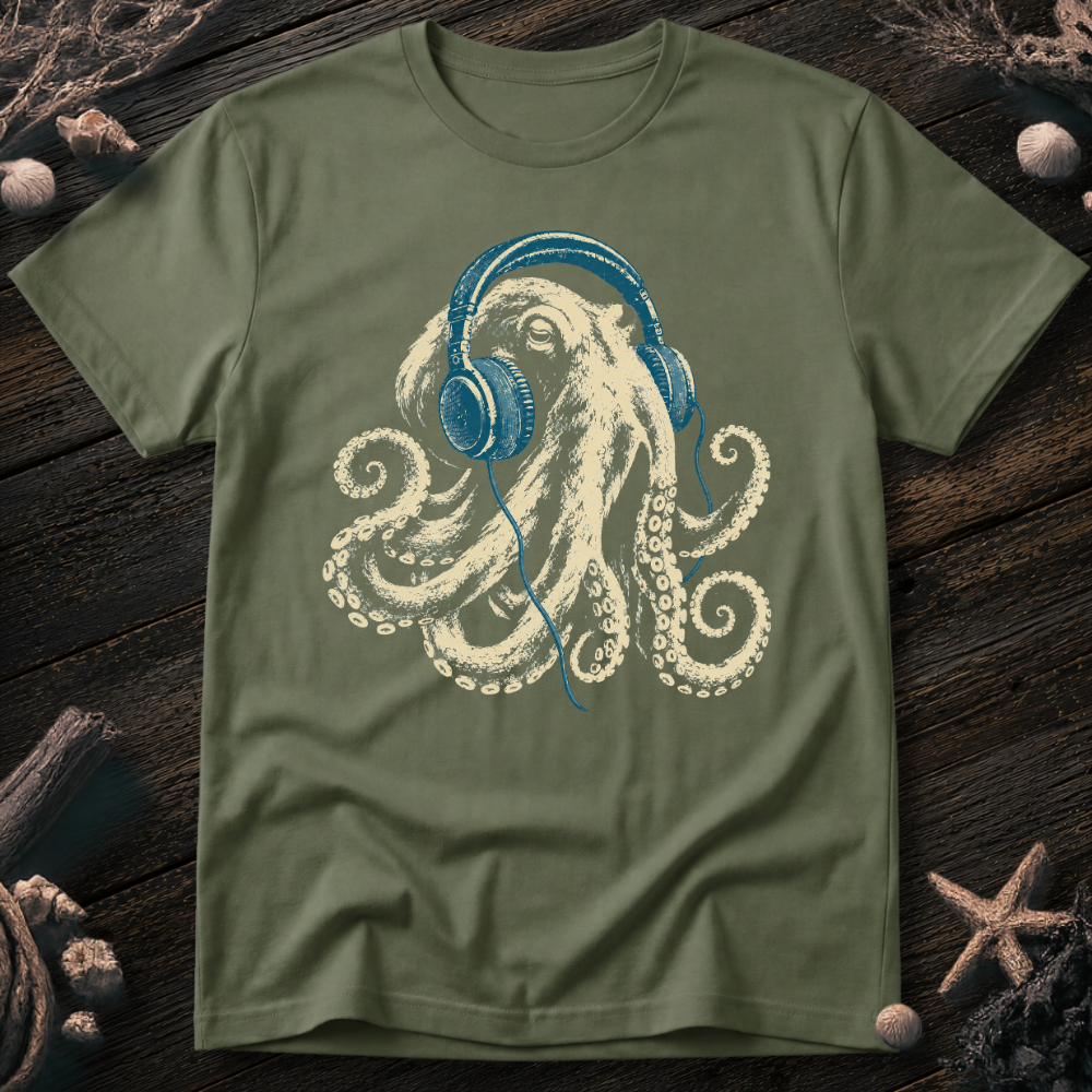 Octopus with Headphones T-Shirt
