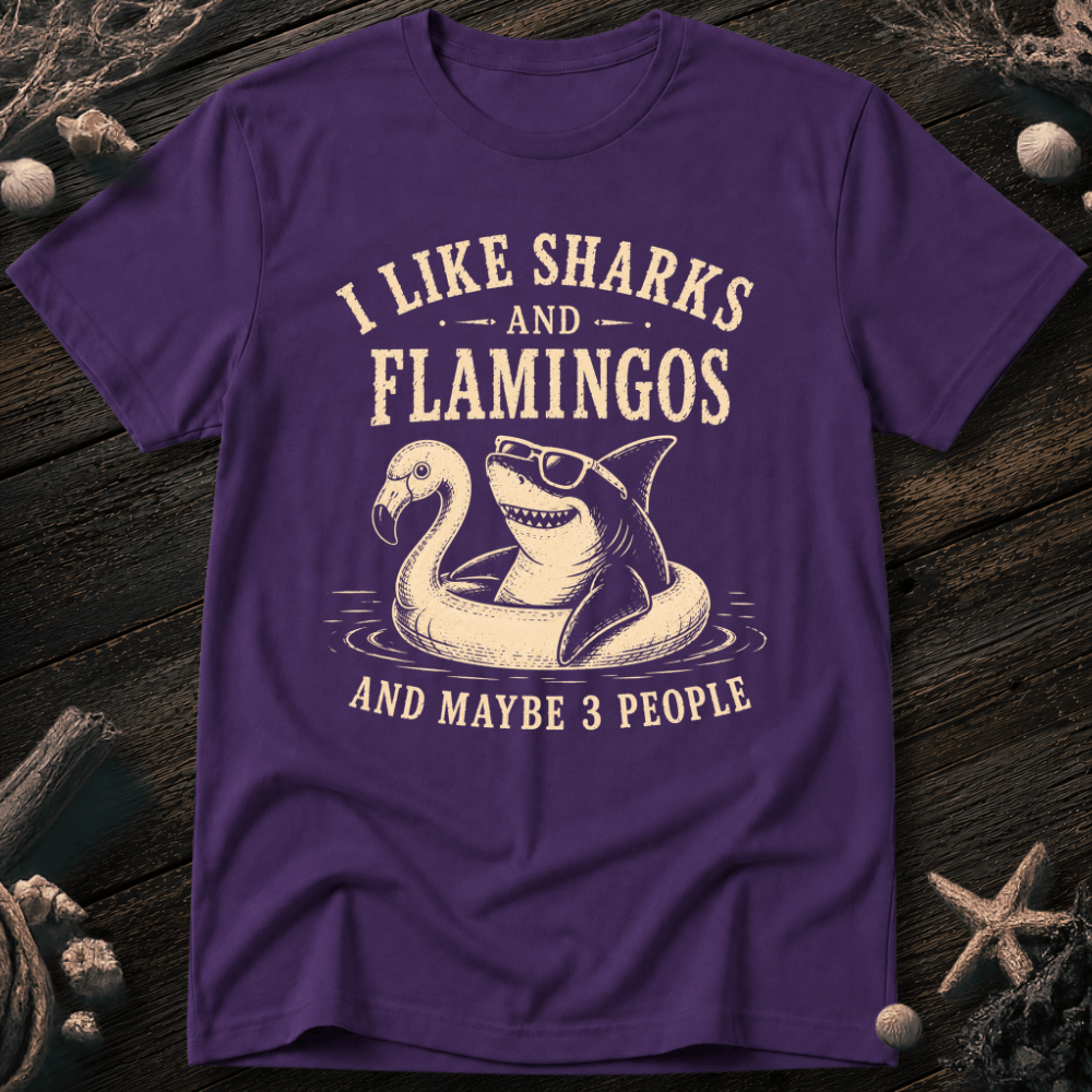 I Like Sharks and Flamingos T-Shirt